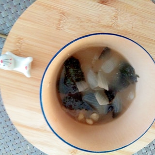 節約！食べきり海苔の味噌汁